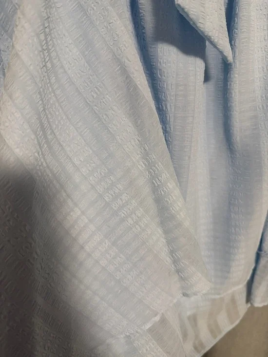 Altar’d State Light Blue Ruffled Sleeve Smocked Mini Dress, tie back -  XL - Picture 4 of 4